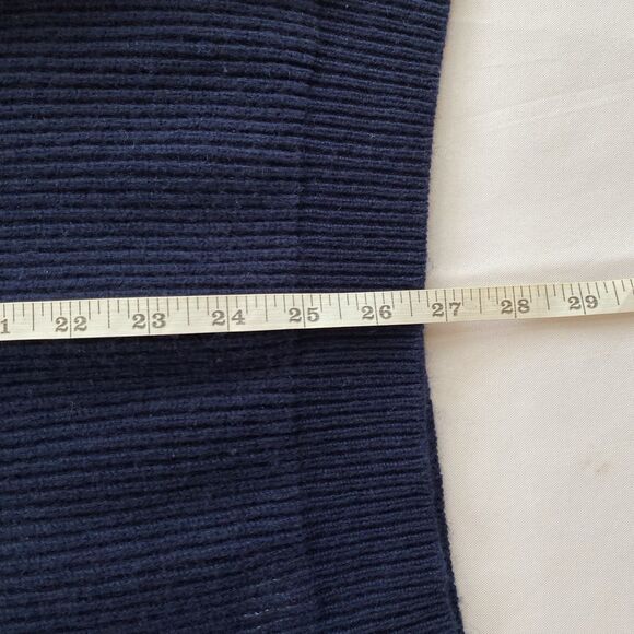 NAADAM Navy Blue Merino Wool/ Cashmere Blend Ribbed Mockneck Sweater Size Medium - Picture 16 of 16